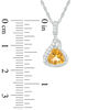 Trillion-Cut Citrine and Lab-Created White Sapphire Flame Pendant and Drop Earrings Set in Sterling Silver