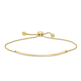 Curved Bar Bolo Bracelet in 10K Gold - 9.5&quot;