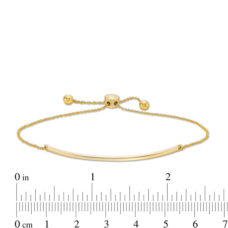 Curved Bar Bolo Bracelet in 10K Gold - 9.5"|Peoples Jewellers