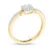 Engravable 1/5 CT. T.W. Princess-Cut Diamond Frame Buckle Promise Ring in 10K White, Yellow or Rose Gold (1 Line)