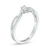 Thumbnail Image 1 of Engravable 1/10 CT. T.W. Diamond Bypass Split Shank Promise Ring in Sterling Silver (1 Line)