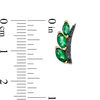 Thumbnail Image 1 of Marquise Lab-Created Emerald and 0.115 CT. T.W. Black Diamond Leaf Branch Crawler Earrings in 10K Gold