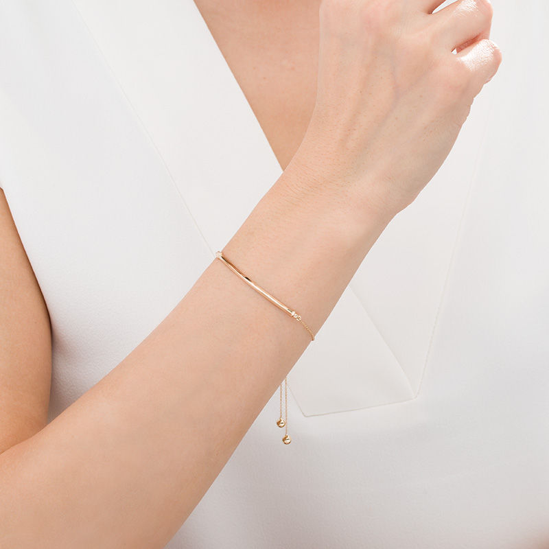 Flat Bar Bolo Bracelet in 10K Gold - 9.5"|Peoples Jewellers