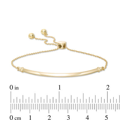 Flat Bar Bolo Bracelet in 10K Gold - 9.5"