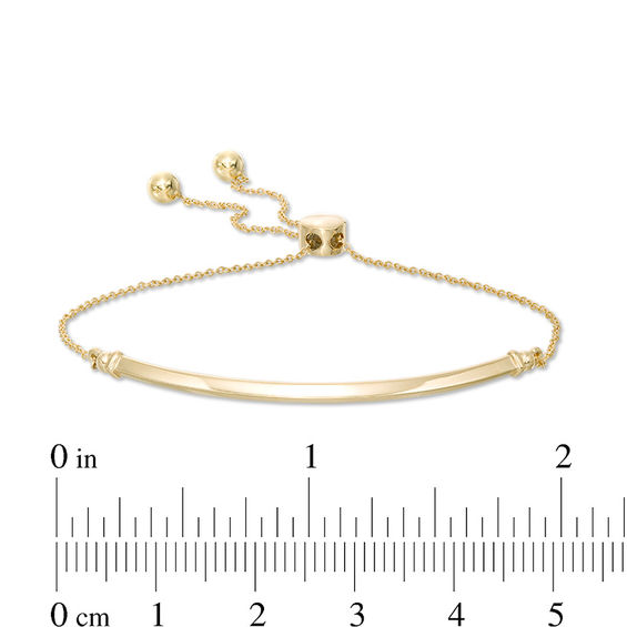 Flat Bar Bolo Bracelet in 10K Gold - 9.5"