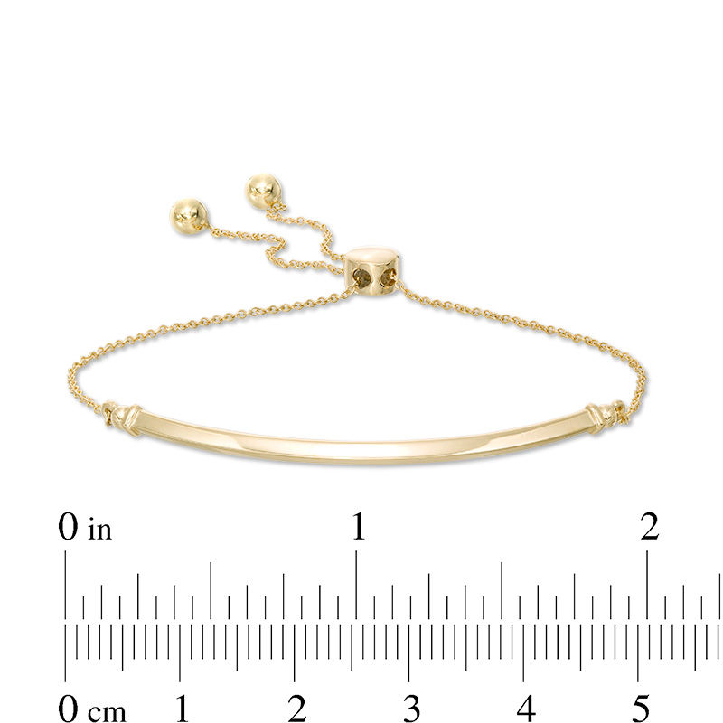 Flat Bar Bolo Bracelet in 10K Gold - 9.5"|Peoples Jewellers
