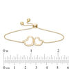 Thumbnail Image 2 of Double Heart Outline Bolo Bracelet in 10K Gold - 9.5"