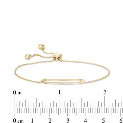 Open Bar Bolo Bracelet in 10K Gold - 9.5"