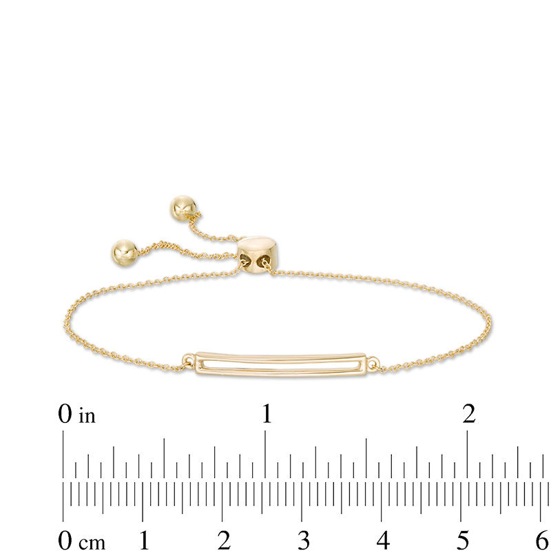 Open Bar Bolo Bracelet in 10K Gold - 9.5"|Peoples Jewellers