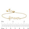 Lowercase Cursive "forever" Bolo Bracelet in 10K Gold - 9.5"