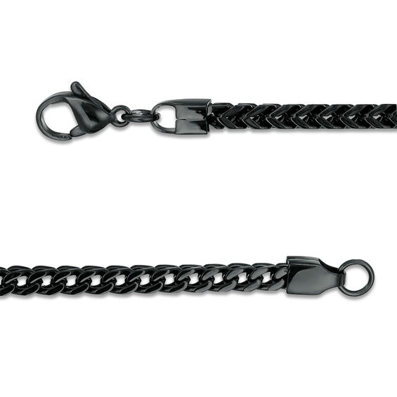 Men's 3.0mm Franco Snake Chain Necklace in Stainless Steel with Black IP - 24"