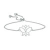 Lotus Flower Outline Bolo Bracelet in 10K White Gold - 9.5"