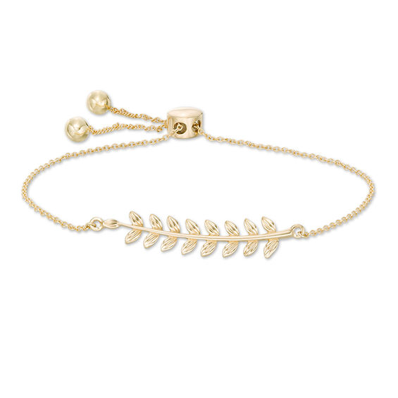 Leaf Vine Bolo Bracelet in 10K Gold - 9.5"