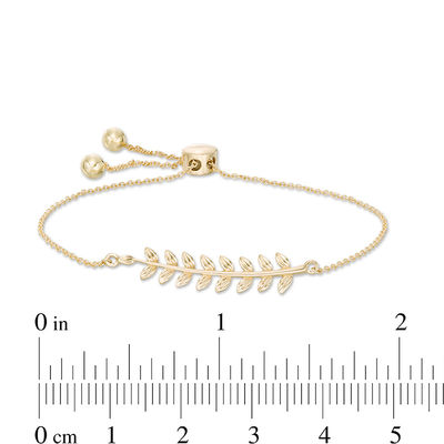 Leaf Vine Bolo Bracelet in 10K Gold - 9.5"