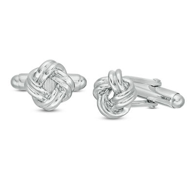 Men's Love Knot Cuff Links in Sterling Silver