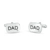 Men's 0.04 CT. T.W. Diamond Etched "DAD" Cuff Links in Sterling Silver