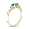 Thumbnail Image 2 of Sideways Oval Blue Topaz and Diamond Accent Ring in 10K Gold