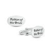 Thumbnail Image 0 of Men's Oval Etched "Father of the Bride" Cuff Links in Sterling Silver