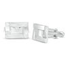 Thumbnail Image 0 of Men's Rectangle Overlapping Frame Cuff Links in Sterling silver