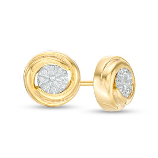 0.05 CT. T.W. Composite Diamond Stud Earrings in 10K Gold