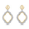 Enchanted Disney Jasmine 0.18 CT. T.W. Diamond Arabesque Outline Drop Earrings in Sterling Silver and 10K Gold