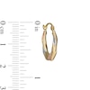 18.0mm Multi-Finish Twist Geometric Tube Hoop Earrings in 14K Tri-Tone Gold