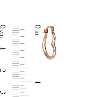 17.0mm Tilted Tube Heart-Shaped Hoop Earrings in 14K Rose Gold