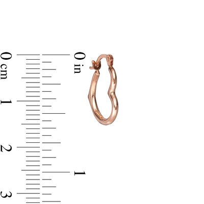 17.0mm Tilted Tube Heart-Shaped Hoop Earrings in 14K Rose Gold