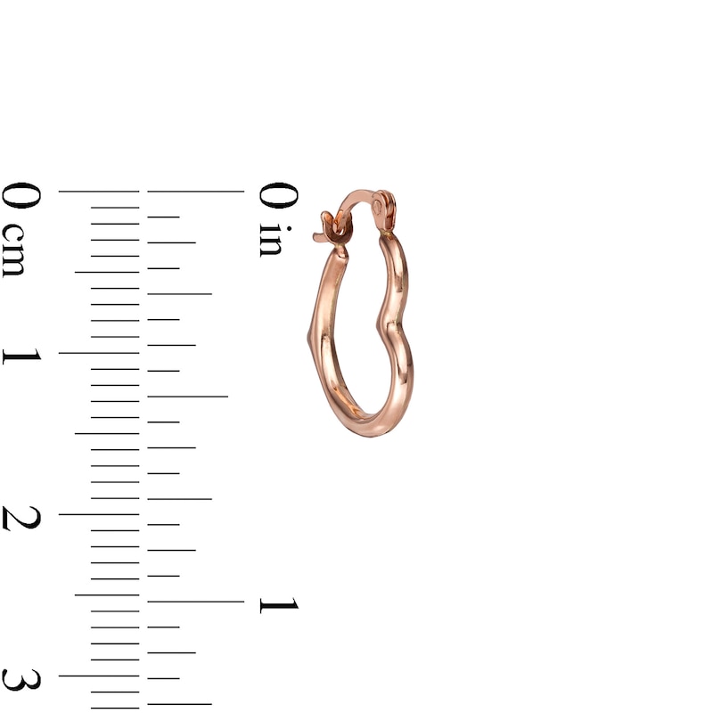17.0mm Tilted Tube Heart-Shaped Hoop Earrings in 14K Rose Gold|Peoples Jewellers