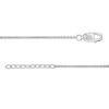 6.0mm Lab-Created White Sapphire Solitaire Dangle Sideways Cross Anklet in Sterling Silver - 10"