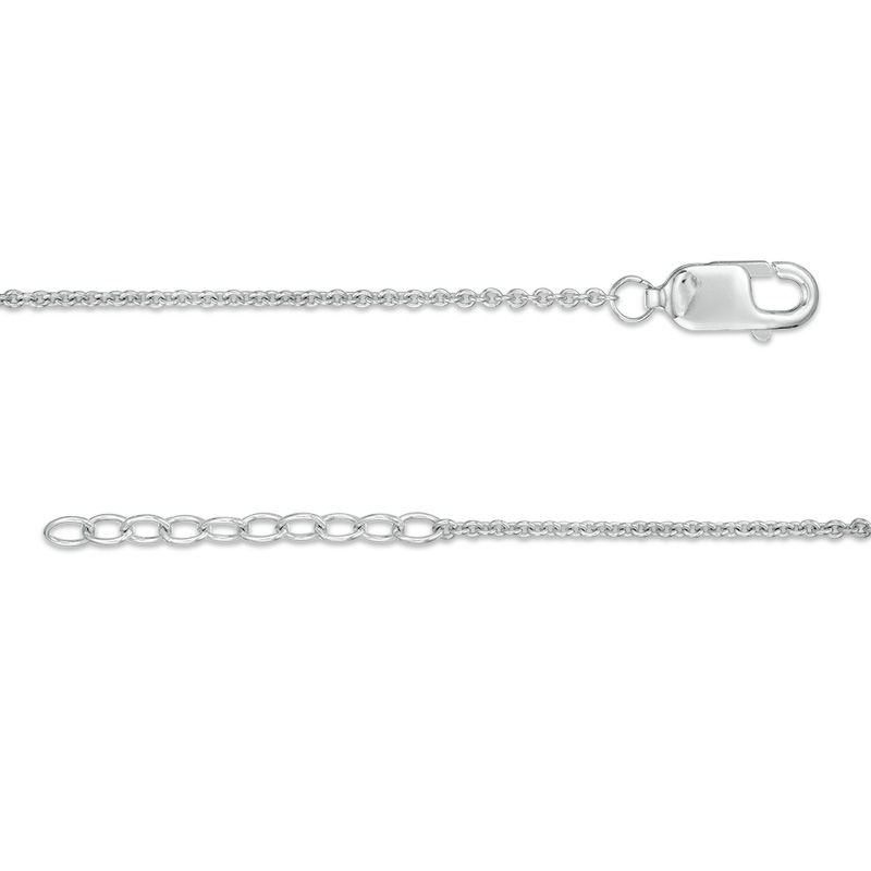 6.0mm Lab-Created White Sapphire Solitaire Dangle Sideways Cross Anklet in Sterling Silver - 10"|Peoples Jewellers