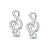 Thumbnail Image 0 of 0.085 CT. T.W. Diamond Treble Clef Stud Earrings in Sterling Silver