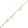 Thumbnail Image 1 of Script &quot;Lucky&quot; with Offset Star Dangle Anklet in 10K Gold - 10&quot;