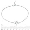 Interlocking Loop Hearts Anklet in Sterling Silver - 10"