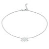 Lotus Flower Anklet in Sterling Silver - 10"