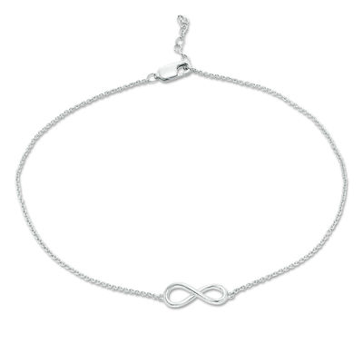 Infinity Double Strand Anklet in 10K White Gold - 9.25"