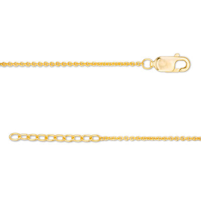 Polished Crescent Moon Dangle Anklet in 10K Gold - 10"