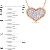 0.23 CT. T.W. Diamond Beaded Frame Heart Necklace in 10K Rose Gold - 17"