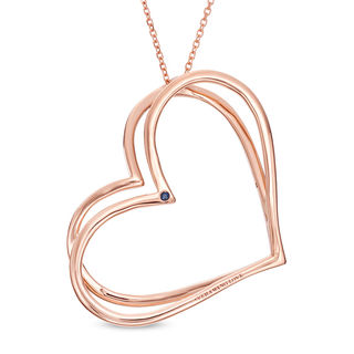 The Kindred Heart from Vera Wang Love Collection Tilted Pendant in 10K Rose Gold - 19"