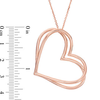 The Kindred Heart from Vera Wang Love Collection Tilted Pendant in 10K Rose Gold - 19"