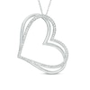 Thumbnail Image 1 of The Kindred Heart from Vera Wang Love Collection 0.45 CT. T.W. Diamond Tilted Pendant in 10K White Gold - 19&quot;