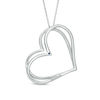 The Kindred Heart from Vera Wang Love Collection 0.45 CT. T.W. Diamond Tilted Pendant in 10K White Gold - 19"