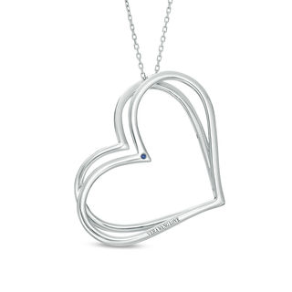 The Kindred Heart from Vera Wang Love Collection 0.45 CT. T.W. Diamond Tilted Pendant in 10K White Gold - 19"