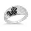Thumbnail Image 0 of Mickey Mouse & Minnie Mouse 0.45 CT. T.W. Enhanced Black and White Diamond Ring in Black Sterling Silver