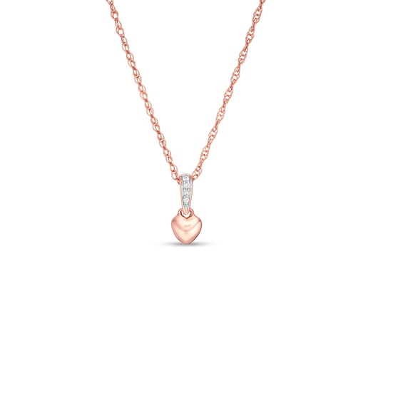 Diamond Accent Heart Pendant in 10K Rose Gold | Peoples Jewellers