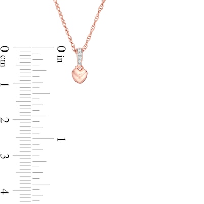 Diamond Accent Heart Pendant in 10K Rose Gold