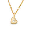 Diamond Accent Solitaire Tilted Heart Pendant in 10K Gold