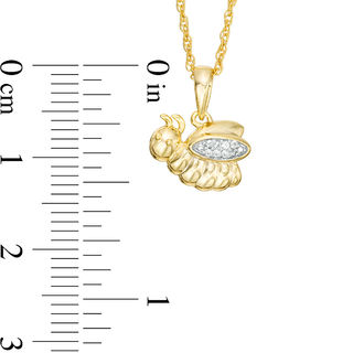 Diamond Accent Bumblebee Pendant in 10K Gold