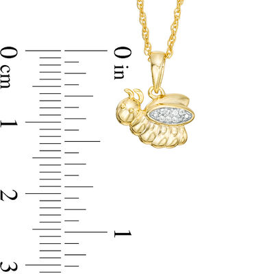 Diamond Accent Bumblebee Pendant in 10K Gold