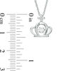 0.085 CT. T.W. Diamond Cross-Topped Crown Moving Pendant in Sterling Silver